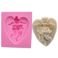 WYD 3D Baby Angel Fondant Cake Mold,Handmade Soap Mold,Cake Mold Decorating (Cross Pigeon Angel) N23