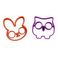 HomeyHouse&reg; Kitchen Cooking Tools Silicone Fried Egg Mold Ring, Purple Owl Shaped Egg Ring &amp; Orange Rabbit Shaped... N3
