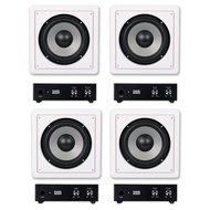 4 Acoustic Audio CS-IW8SUB 8" Home In-Wall Subwoofers and 4 Amplifiers Home Theater 1000W CS-IW8SUBA-4S