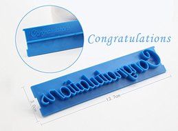 Anyana 6pcs set Happy Birthday &amp; Best Wishes &amp; Congratulations &amp; Anniversary Plastic Cookie Cutter Cake Mould... N3