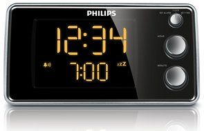 Philips AJ 3551 Radio-r&eacute;veil Tuner FM Affichage LED Noir/argent N3