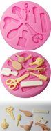 FOUR-C Sugarpaste Silicone Mold Cupcake Top Embossing Mould Color Pink N3