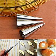 Y&amp;XL&amp;H Stainless Steel Cream Horn Cases Forms Pastry Dessert Baking Cream Horn Molds,Set of 3 N2
