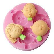 Sher FOUR-C 3D Decor Mold Baby Boy And Girl Silicone Mould Color Pink N2
