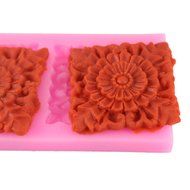 Mujiang Square Flower Silicone Cake Clay Sugar Candy Chocolate Fondant Molds N3