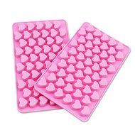 Sher 55 Cavity Heart Shaped Silicone Cake Mold Chocolate Mould (Random Color) N2