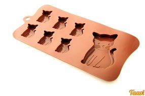 TAAVI Cartoon Cat kittens and Mom Shape Chocolate Jelly Pudding Silicone Mould N3