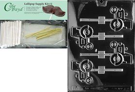 Cybrtrayd J035 Tractor Lolly Chocolate Candy Mold with Exclusive Cybrtrayd Copyrighted Chocolate Molding Instructions N9