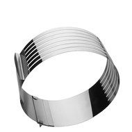 SUNLIGHTAM Stainless Steel Adjustable Size Mousse Cake Ring Mold Layer Slicer Cutter Retractable Baking Tool (... N3