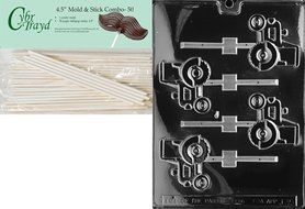 Cybrtrayd J035 Tractor Lolly Chocolate Candy Mold with Exclusive Cybrtrayd Copyrighted Chocolate Molding Instructions N10