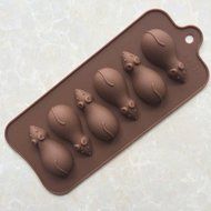 Longzang 6 Cavity Mouse Rat Silicone Mold for Cake Choco late Ice Tray Panna Cotta Pudding Jello Shot Candy