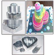Euro Tins multi layer cake pans Mini Topsy Turvy Heart 4 tier wedding cake pan - cake tin set with detachable... N2