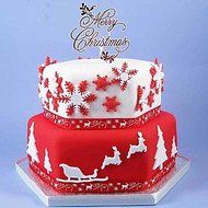 Sher 2Pcs Christmas EIK Fondant Cake Cookie Cutter Decorating Tool Craft Cupcake Decorating Tool