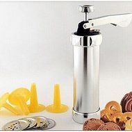 Y&amp;XL&amp;H 24 In 1 Stainless Steel Aluminium Cookie Mould Gun Cake Decorating Tools 20 Mold+4 Pastry Tube N5