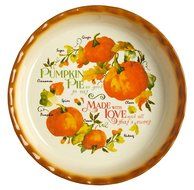 Pumpkin Pie Ingredients Fluted Edge Ceramic Pie Plate, 10-Inch