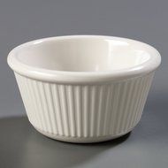 Carlisle S287-842 12 Piece Melamine Cash and Carry Fluted Ramekin Set, 4 oz Capacity, 1.78" Height, Bone (Case... N6