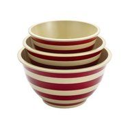 Paula Deen Signature Pantryware 3-piece Red Stripe Striped Mixing Bowl Set