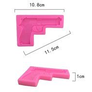 Wocuz Gun Pistol 3D Soft Silicone Cake Decorating Fondant Sugar Craft Molds Candy Chocolate Mold N3
