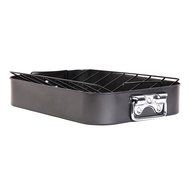 Gibson Home 89134.02 Broxton 2 Piece Non-Stick Turkey Roaster, Black N4