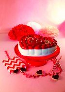 Pavoni FRT184RSA Platinum Silicone Braid Heart Cake Mould, Red N2