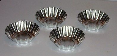 3 1/2" Tinplated Deep Tart Tins 4 Pieces 1" Deep