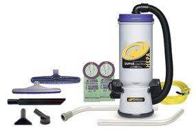ProTeam Super CoachVac HEPA Commercial Backpack Vacuum w/ Versatile Tool Kit &amp; 2 pc wand, 10 quart