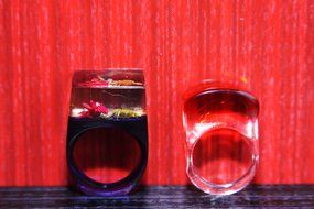 Clear handmade Silicone Mold for Ring size blue 10,red 7.5. (B3) N3