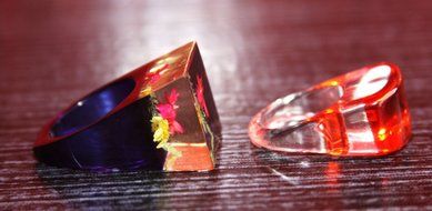 Clear handmade Silicone Mold for Ring size blue 10,red 7.5. (B3) N4