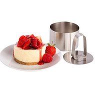 Sher 3''Mousse Tool Set of Round Mousse Ring with Push Handle Cheese Cake Mold Stainless Steel N4