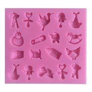 FLY 3D Baby Care and Toys Shape Cooking Tools Silicone Cake Mold ,Pink N2