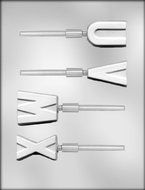CK Products 2-Inch Initial Sucker U-V-W-X Chocolate Mold