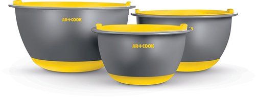 Art and Cook Premium Mixing Bowl Set with Matching Air Tight Lids, Yellow N3
