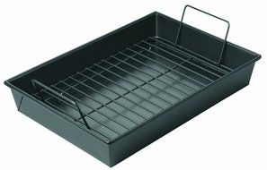 Chicago Metallic Non-Stick Roast Pan with Non-Stick Rack, 13 x 9 x 2.2 inches