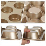 Yilove Non Stick 12 Cup Muffin Cupcake Pan (Black) N12