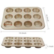 Yilove Non Stick 12 Cup Muffin Cupcake Pan (Black) N13