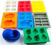 Set of 8 Star Wars Silicone Ice Trays / Chocolate Molds: Stormtrooper, Darth Vader, X-Wing Fighter, Millennium...
