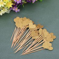 Whitelotous 40pcs Love Heart Cupcake Toppers Dessert Muffin Cupcake Toppers for Picnic Wedding Baby Shower Birthday... N7