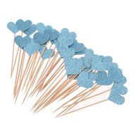 Whitelotous 40pcs Love Heart Cupcake Toppers Dessert Muffin Cupcake Toppers for Picnic Wedding Baby Shower Birthday... N11