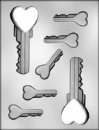 CK Products Heart Keys Chocolate Mold