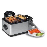 Elite Platinum EDF-401T Maxi-Matic 4 Quart Dual Deep Fryer with 3 Baskets, Brushed Stainless Steel N2