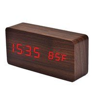 DZT1968 Wooden LED Electronic Desktop Digital Alarm Clock With Temperature N13