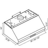 CAVALIERE 42" Under Cabinet / Wall Mounted Stainless Steel Kitchen Range Hood w/Remote Control AP238-PS85-42 N3