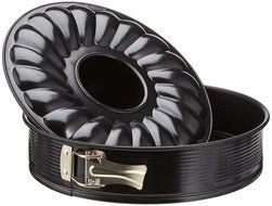 Zenker 6509 Springform with Flat-And Tubular Base, Black/Metallic, 11.02&quot;