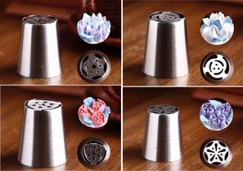 Make Flowers In Seconds! Russian Icing Piping Tips Cake Pastry Decorating Nozzle Kit (10 PCS)+1 Coupler N2