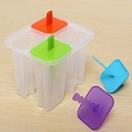 Sher DIY Ice Cream Frozen 4Pcs Popsicle Maker Mold Icepop Block Icy Pole Lolly Set N4
