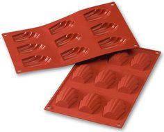 Flexible Bakeware: Madeleine 1 Oz, 2.68" x 1.77" x .67" Deep, 9 Cavities