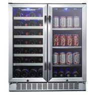 EdgeStar 30-Inch Built-In Wine and Beverage Cooler with French Doors N2