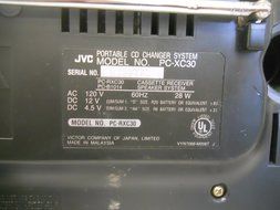 JVC PC-XC30 6 Disc CD Changer Boombox Dual Cassette Recorder Player Multi Bass Horn Portable AM FM Radio Detachable... N5