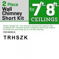Z Line SK-KZ 2-12"&nbsp;Short Chimney&nbsp;Pieces for 7' to 8' Ceilings, Stainless