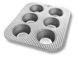 USA Pan Bakeware Aluminized Steel Toaster Oven and Muffin Pan, 6-Cup N2